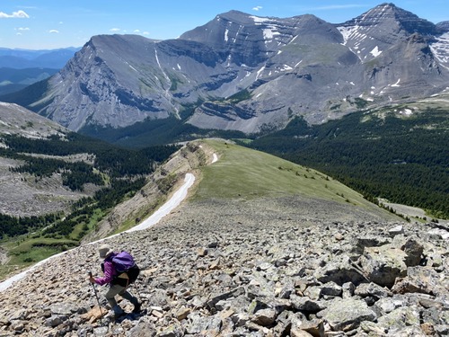 Descending Armstrong's ridge