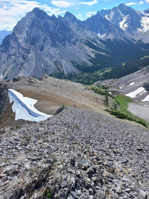 Looking back at the ridge