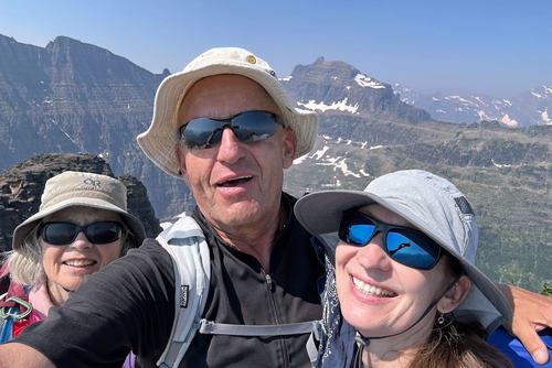 Jane, Carl and Tina on the summit of Mt Oberlin 