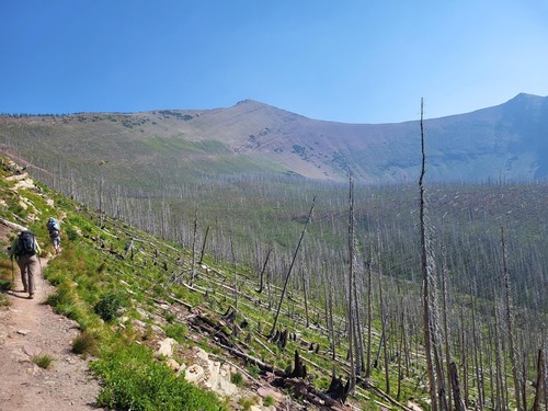 Ridge and summit on the right