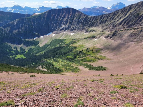 view of the trail up to the ridge