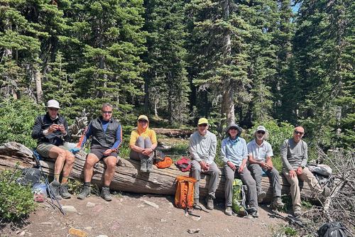 Monique, Mark, Cathy, Dave, Ulrike, Gary and Dean at Crypt Lake