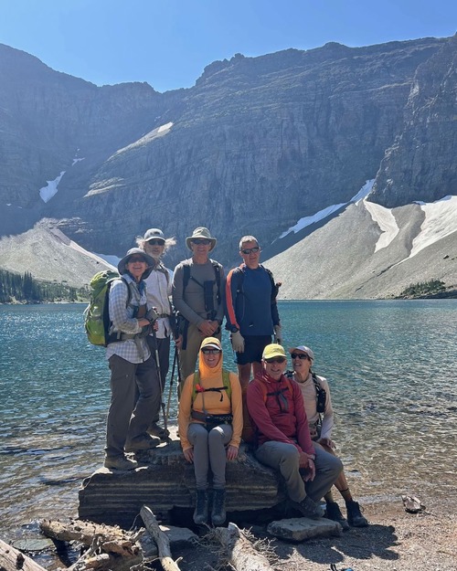 Seven on a rock, at Crypt Lake