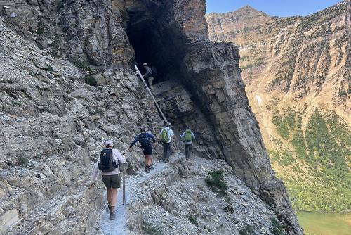 Approach to the Crypt Lake tunnel