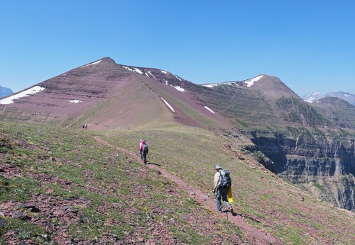 Onwards to the first point along Akamina Ridge.