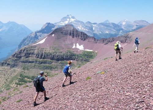 Hold onto your hat! The winds picked up as we rounded the first summit. 