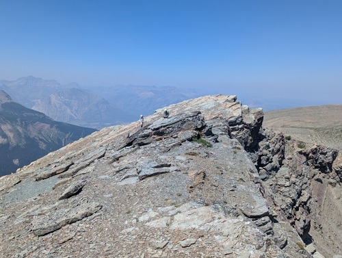 The final steps up the summit block