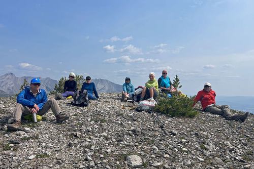 At the summit of Anklebiter Rudge (Mt Loder and Goat Mtn in bkg)