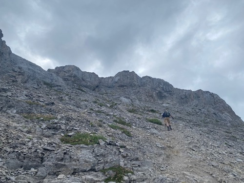 Heading up toward the crux