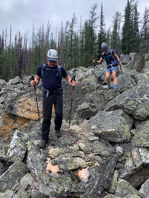 Having fun in the boulder field