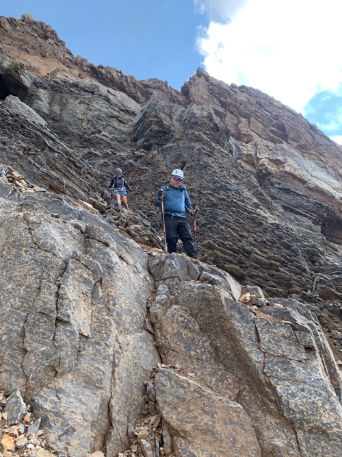 Finally some real scrambling on the diretissima descent route. 