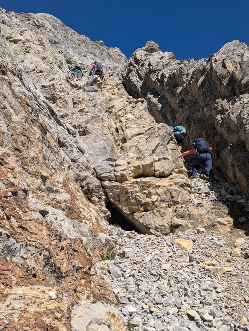 mixed terrain on the way up the rib