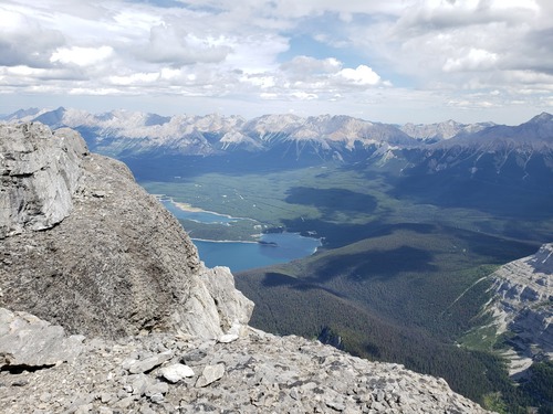 Looking down at Kananaskis Lakes from Mount Sarrail. Looking down at Kananaskis Lakes from Mount Sarrail.