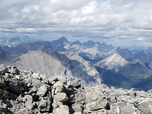 Looking north at the Haig Glacier from Mount Sarrail. Looking north at the Haig Glacier from Mount Sarrail.