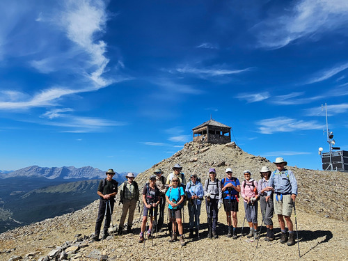 Group photo at Mt Burke summit
