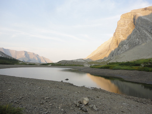 Sunset at Junction Lake in September 2024 (low water). Hiked from Highway 546. 