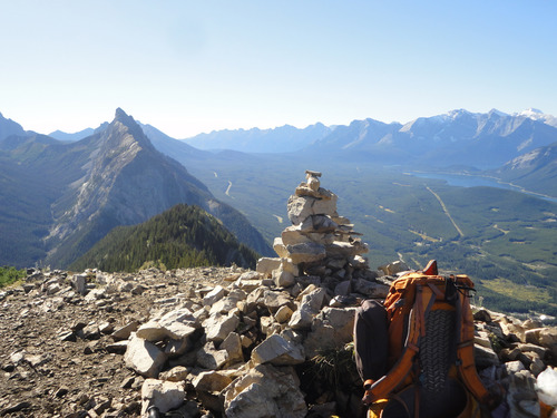 Summit of King Creek Ridge-looking south. Mt. Wintour is the spiky peak in top left. SC6 to a high point on ridge, then tecnical. 