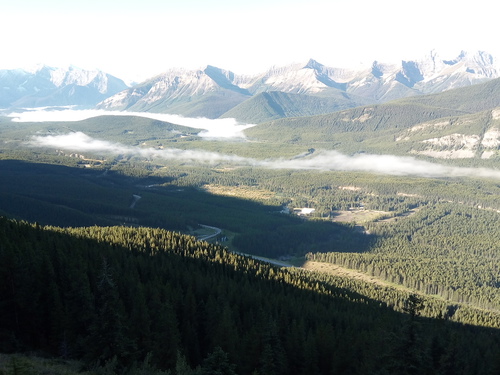 View South from King Creek Ridge: Early morning mist mostly dissipated.