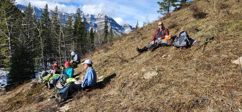 Lunch on sunny slope