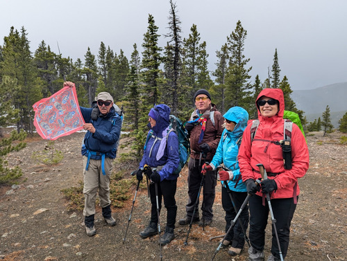 kerchief blowing in the howling wind on South Volcano
