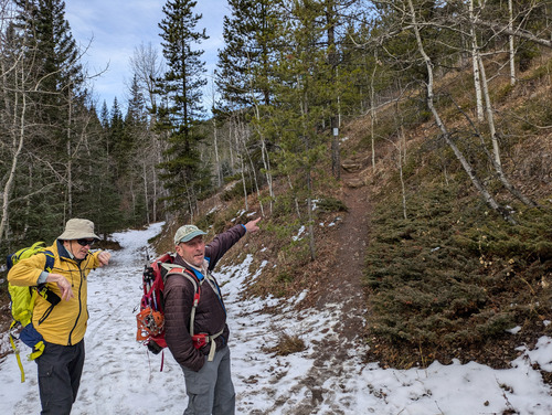 {1490 Chip Scial} points the way to leave the icy trail behind.