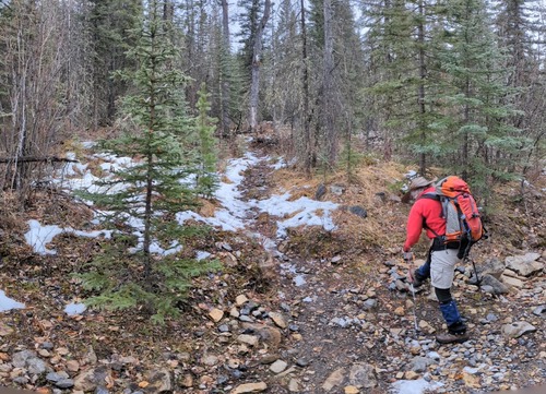 Next look for this trail on climbers left. 
