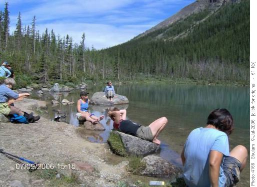 Mt. Sheol Hike: lolling at Lake Annette