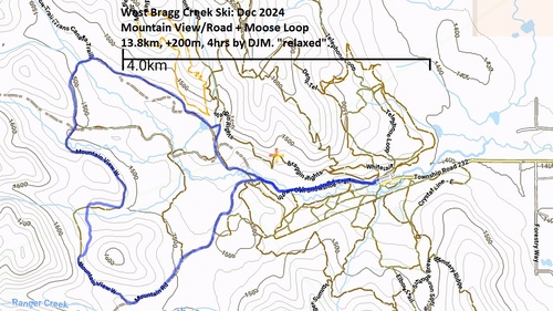 West Bragg Creek Cross-Country Ski Area: Mountain View and (part of) Moose Loop Trail. TL3?