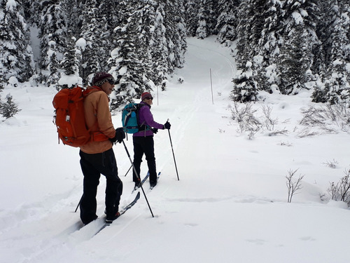 Bob and Jane heading up Blueberry Hill