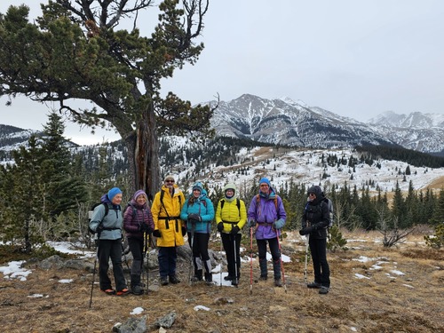 Photo op by the Boundary pine