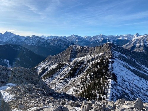 Ribbon Creek prescribed burn visible left of Nakiska