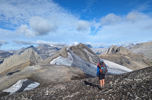 Ingrid looking forward to the next section of Northover Ridge