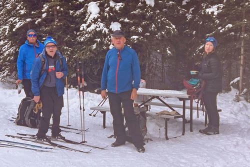Dave, Clifton, Carl and Tina at the top of Whiskey Jack