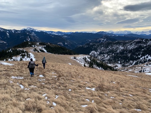 On the way to our last ridge of the day 