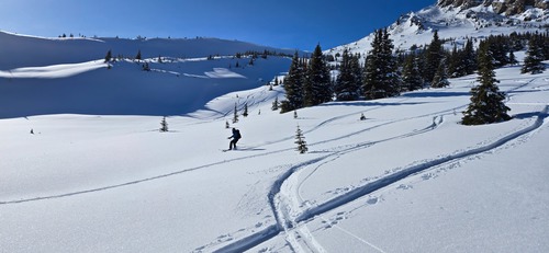 Ski runout in Park Bowl Dave Henry Feb 2025