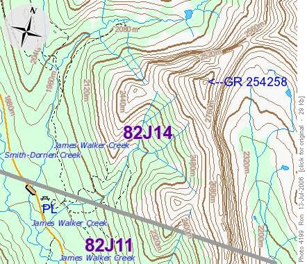 Peak at north end of Kent Ridge GR 254258