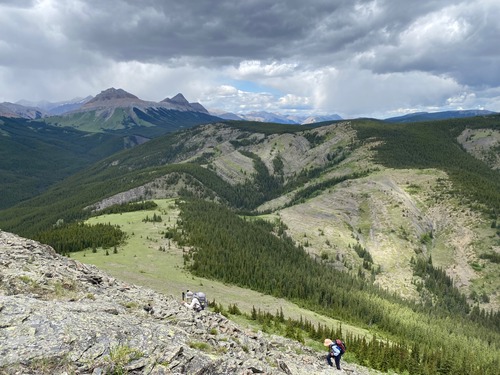 Climbing up Ware with Surveyor's Ridge in background 