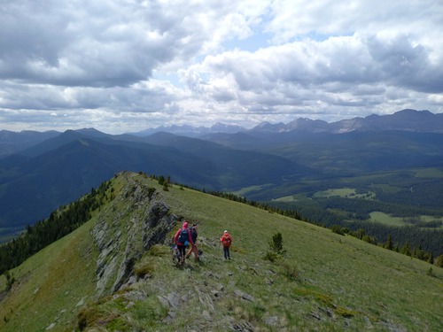 Down the south ridge