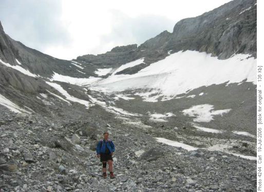 At the base of Rae Glacier