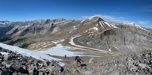 Climbing up Banded Peak