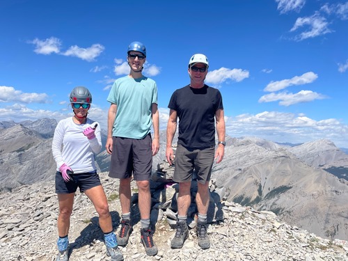 Maryse, Matthew and Simon on the summit