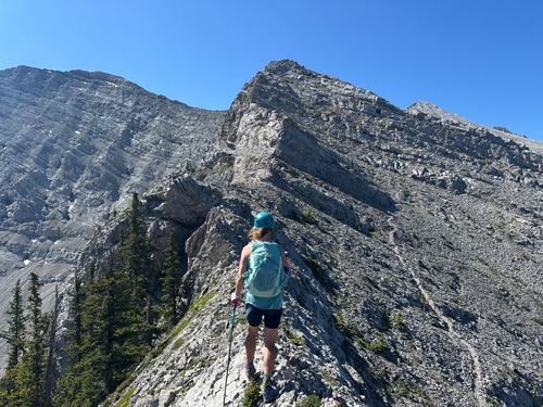 For those not wanting to scramble, a scree path parallels the ridgeline