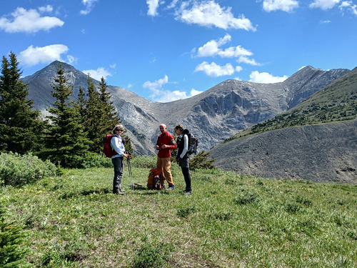 Taking a break after finally topping out on the ridge