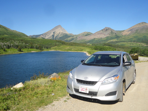 Butcher's Lake near trailhead for Victoria Ridge and Prairie Bluff. Victoria Peak in background. 