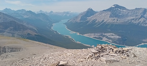 Spray Lakes from the summit of Windtower