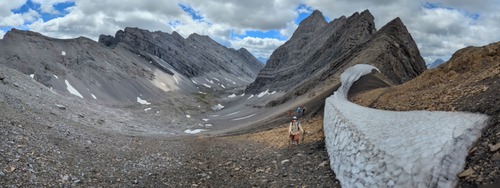 View near top of the col