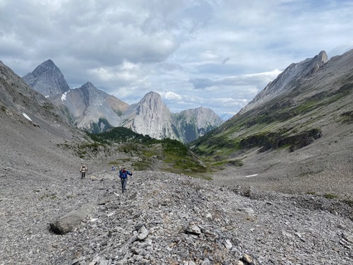 Climbing to the col