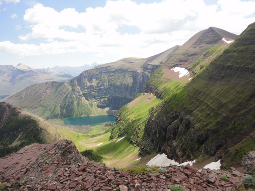 Wall Lake from the west end of Akamina Ridge near Waterton Park. 
