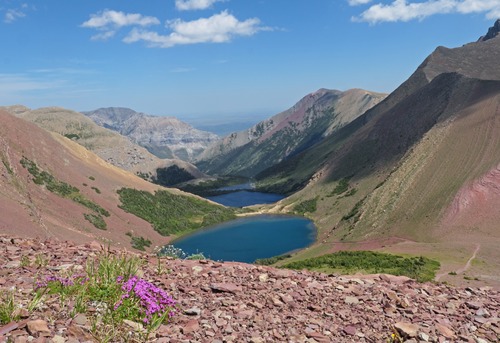 A great view out past the lakes to the prairies was the reward for a short after lunch walk.