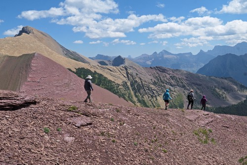 Returning to packs left at the lunch spot, after our short walk on the ridge.
